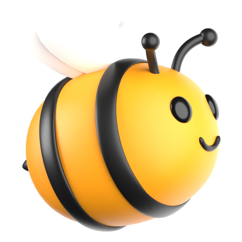 Honey Bee 3D Icon 3D Graphic