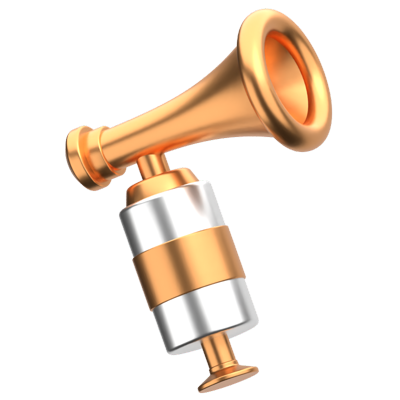 Medium Horn Trumpet 3D Icon  3D Graphic