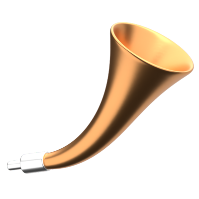 Curved Trumpet 3D Icon 3D Graphic