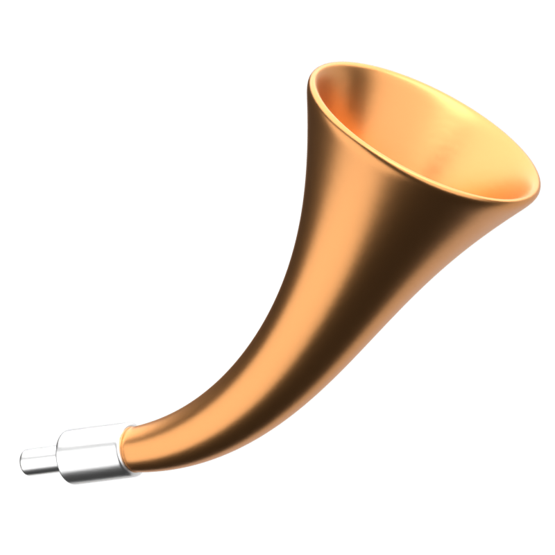 Curved Trumpet 3D Icon 3D Graphic