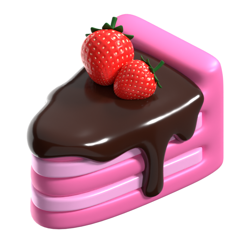 Cake Slice 3D Icon 3D Graphic