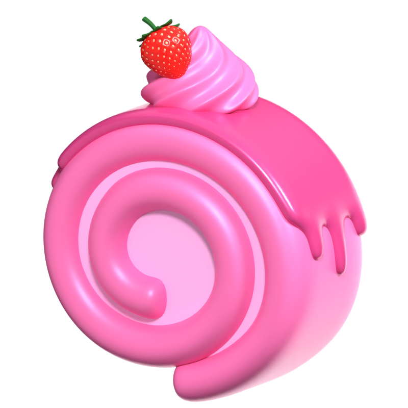 Roll Cake 3D Icon