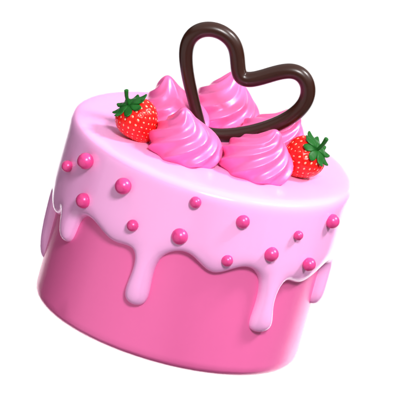 Valentine Cake 3D Icon