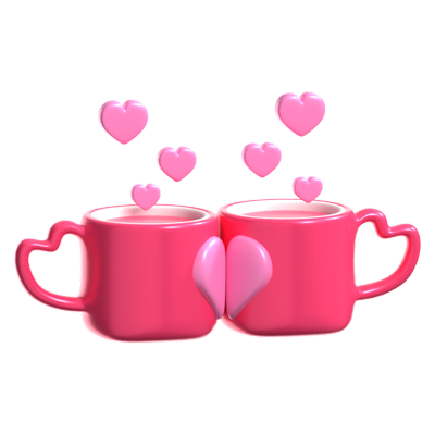 love couple mug 3d icono 3D Graphic