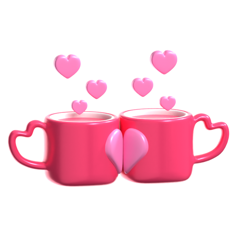 Liebe Paar Tasse 3D Icon