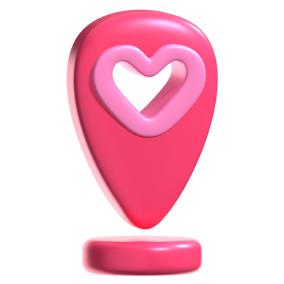 icono 3d love location 3D Graphic