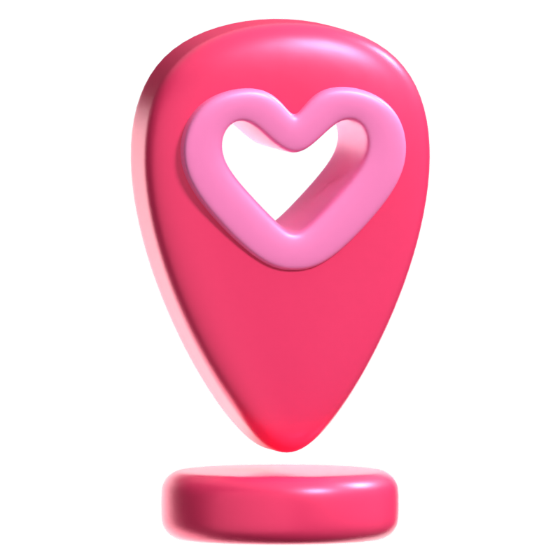 Love Location 3D Icon 3D Graphic