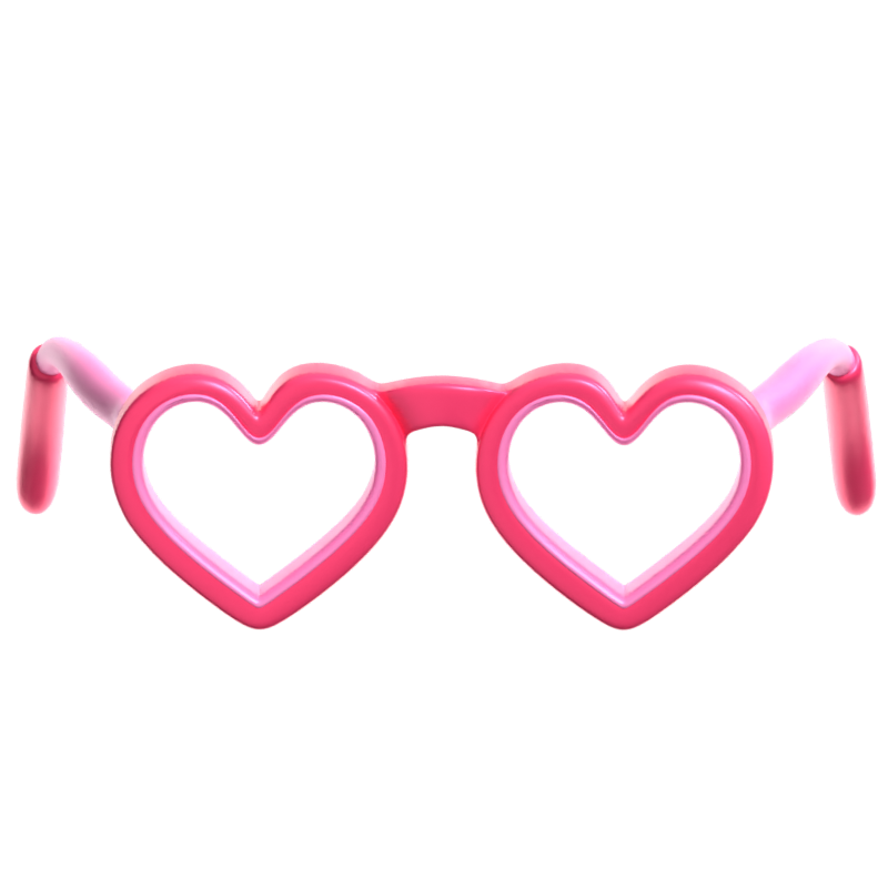 Love Glasses 3D Icon 3D Graphic