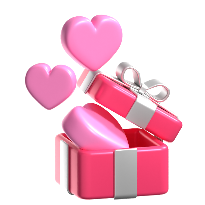 Love Giftbox 3D Icon 3D Graphic