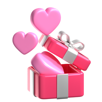 Love Giftbox 3D Icon 3D Graphic