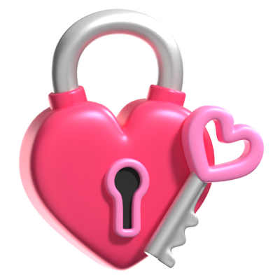 Love Lock 3D Icon 3D Graphic