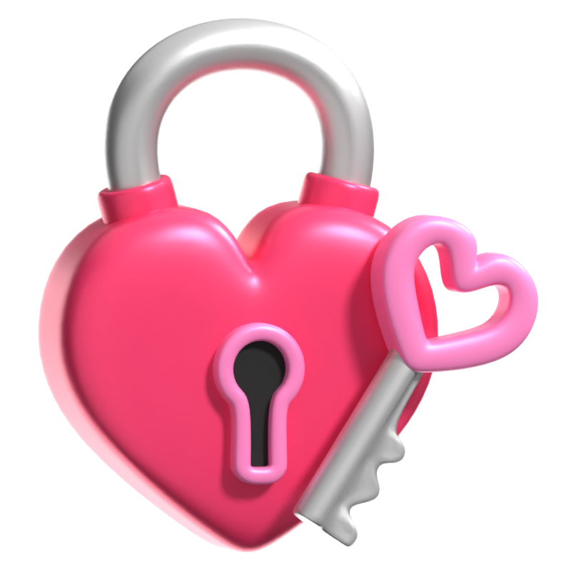 Ícone Love Lock 3D 3D Graphic