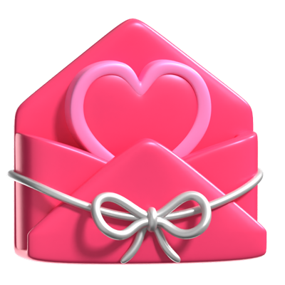 Love Message 3D Icon 3D Graphic