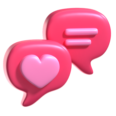 romantischer chat liebe 3d icon 3D Graphic