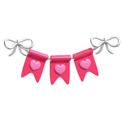 ícone 3d valentine garland 3D Graphic