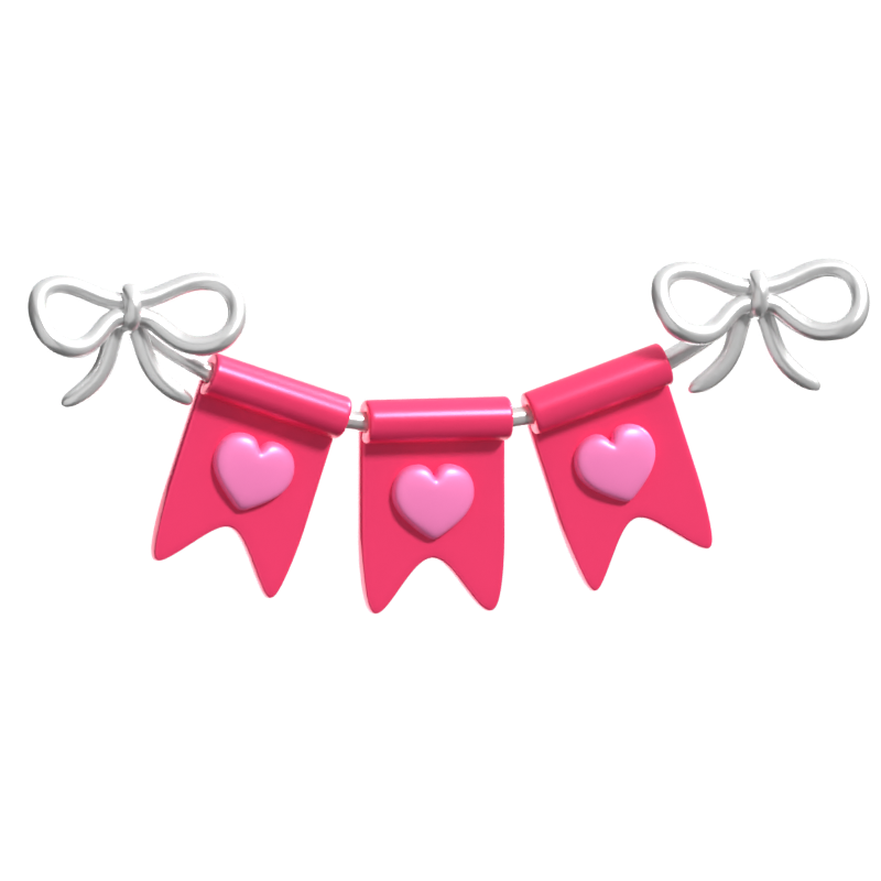 Valentine Garland 3D Icon 3D Graphic