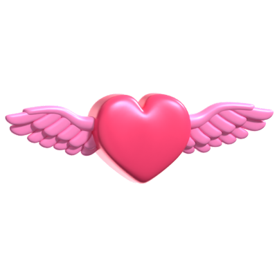 Icono 3D Love Wings 3D Graphic