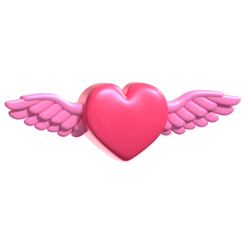 Icono 3D Love Wings 3D Graphic