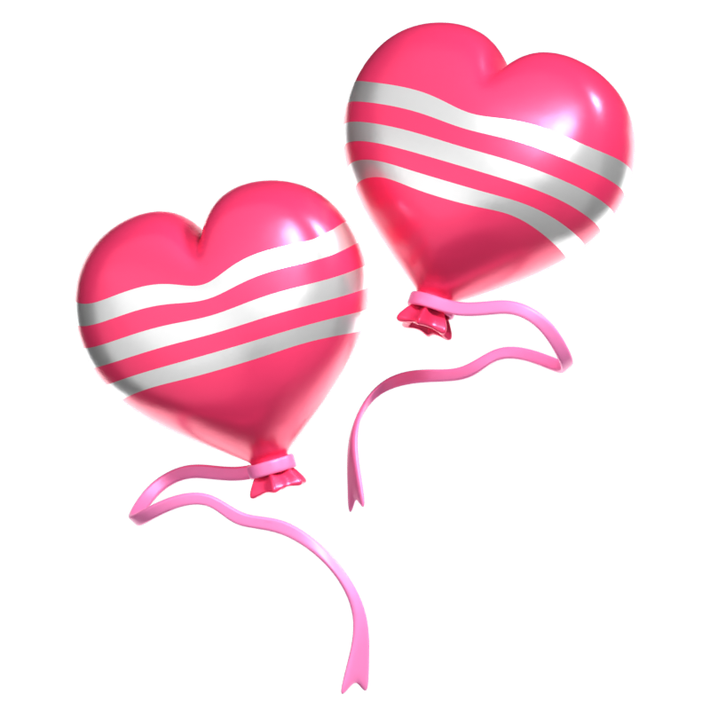 Love Balloon 3D Icon 3D Graphic