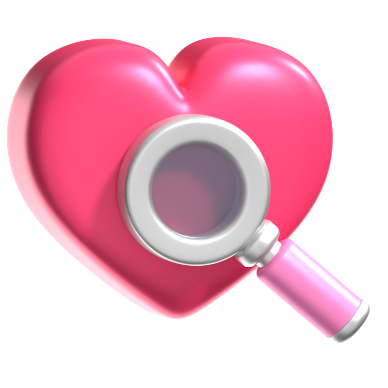 Find Love 3D Icon 3D Graphic