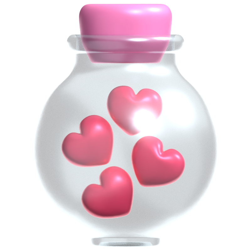 Valentine Love Jar 3D Icon 3D Graphic