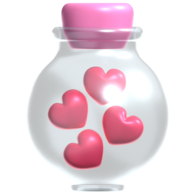 valentine love jar 3d icon 3D Graphic