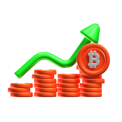 Bitcoin Growth 3D Icon 3D Graphic