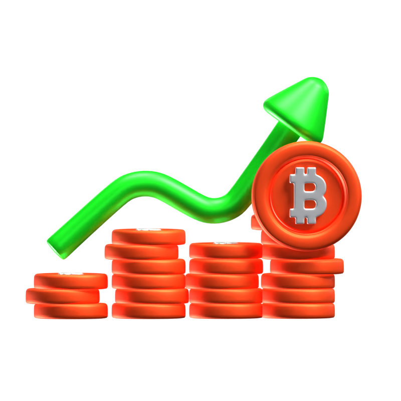 Bitcoin Growth 3D Icon 3D Graphic