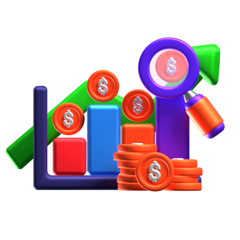 Money Analysis 3D Icon 3D Graphic