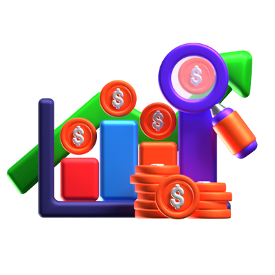 Money Analysis 3D Icon 3D Graphic