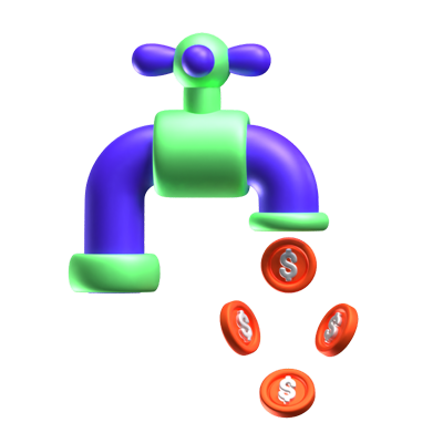 Geldfluss 3D-Symbol 3D Graphic