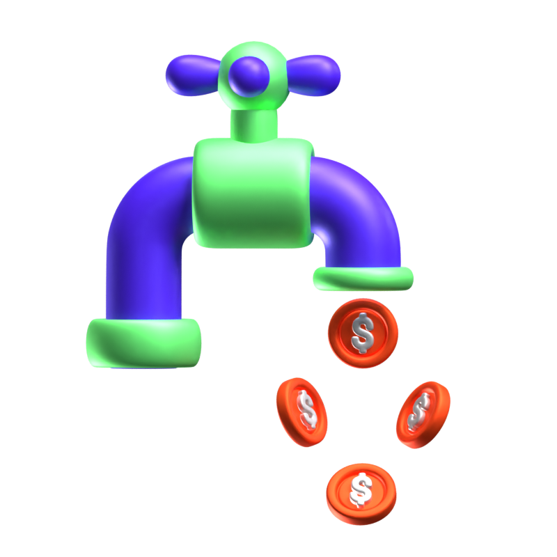 Geldfluss 3D-Symbol 3D Graphic