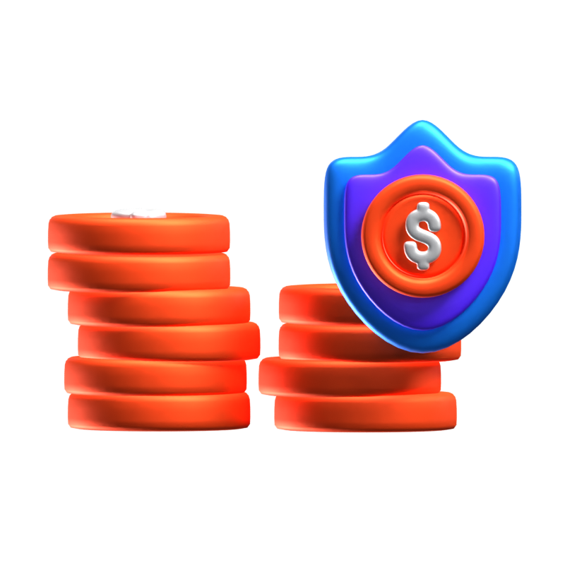 Seguridad financiera Icono 3D