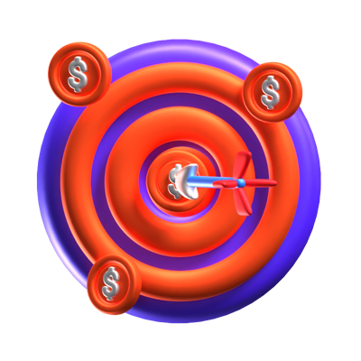 ícone 3d de meta financeira 3D Graphic