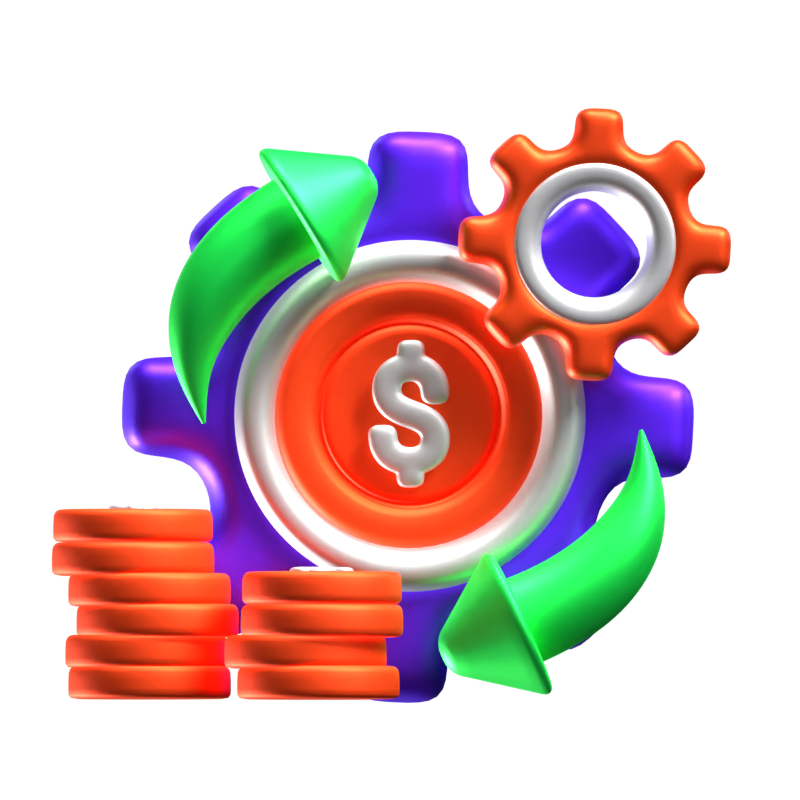 Finanzmanagement 3D-Symbol 3D Graphic