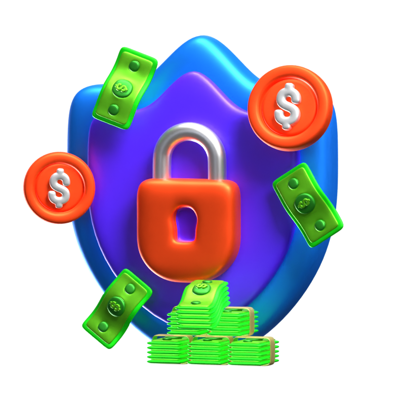 Money Protection 3D Icon 3D Graphic