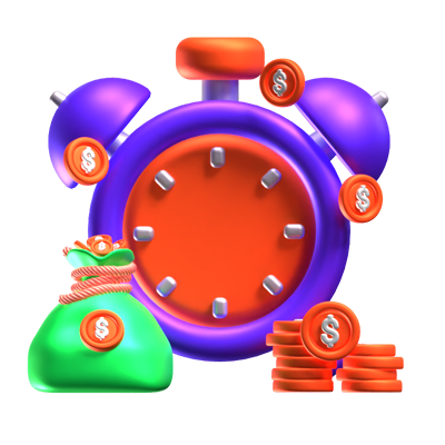 Time Is Money 3D Icon 3D Graphic