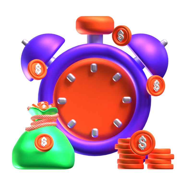 Time Is Money 3D Icon