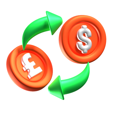 Money Exchange 3D Icon 3D Graphic