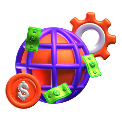 Global Money Icono 3D 3D Graphic