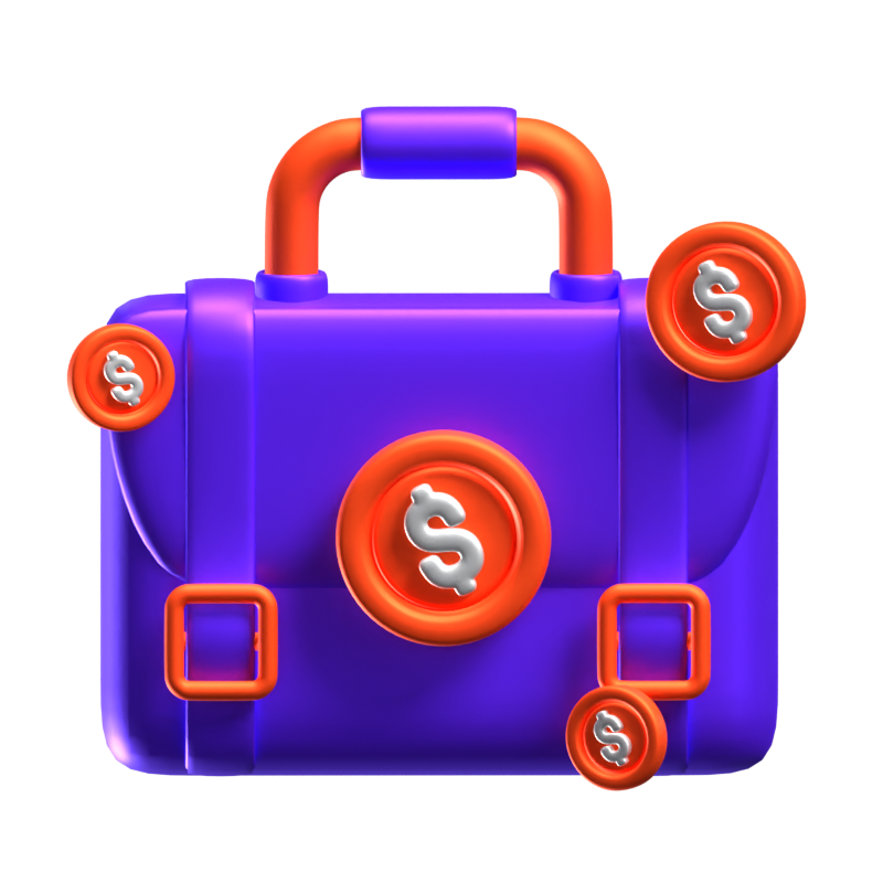 Geldtasche 3D-Symbol