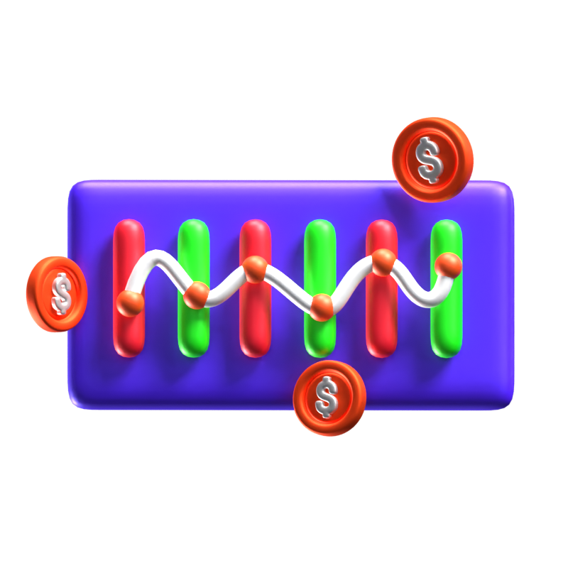 Finanzanalyse 3D-Symbol 3D Graphic