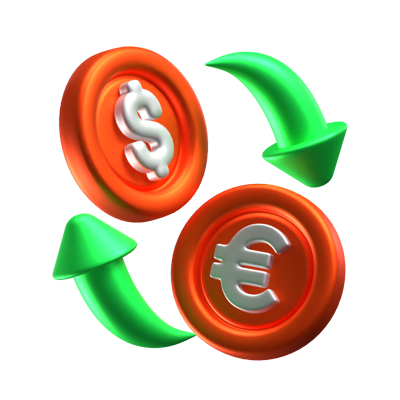 dollar in euro 3d-symbol 3D Graphic