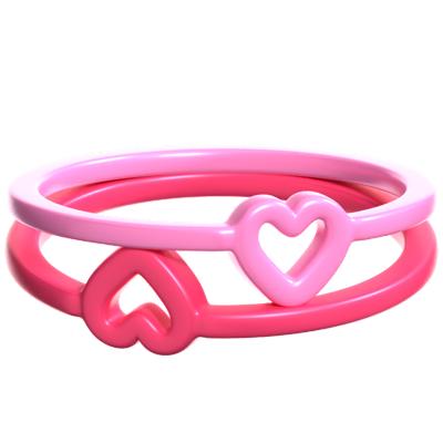 Couple Love Rings 3D Icon 3D Graphic