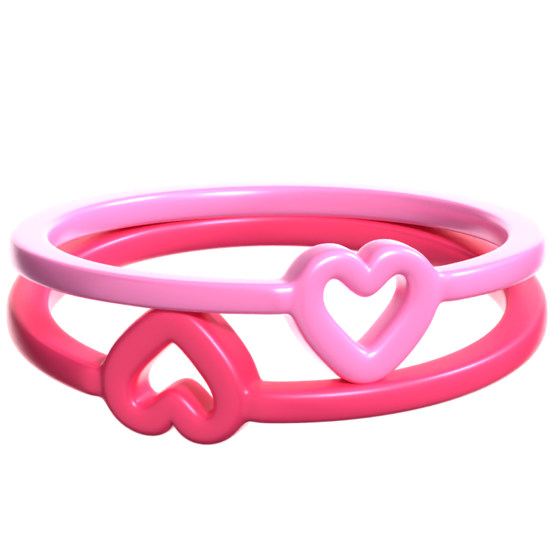 Couple Love Rings 3D Icon 3D Graphic