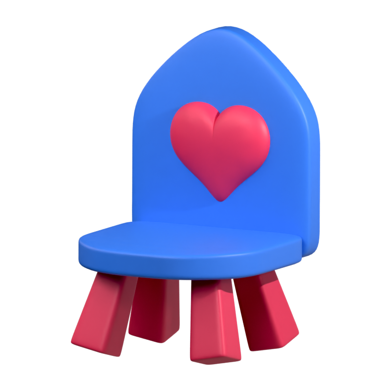 Kids Chair 3D Icon