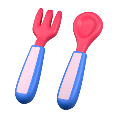 Baby Fork Spoon 3D Icon 3D Graphic