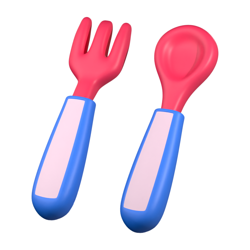 Baby Fork Spoon 3D Icon 3D Graphic