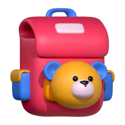 Bear Backpack 3D Icon 3D Graphic