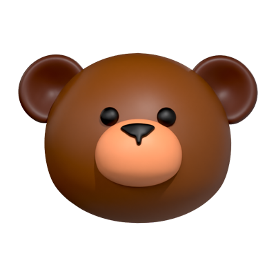 Bear Head 3D Icon 3D Graphic